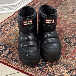 Hunter Black Quilted Winter Boots